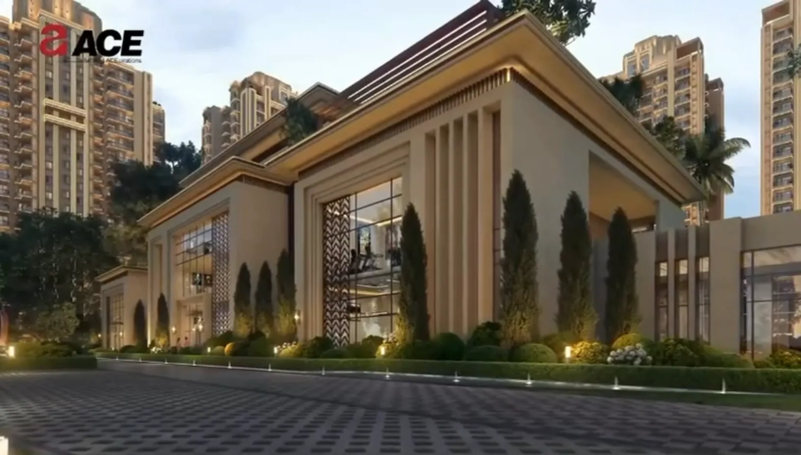 The ACE Arte swimming pool and towers, an ACE Group project render